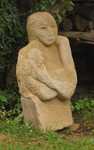 "Mother with Child" ca.72x36x15cm Sandstein